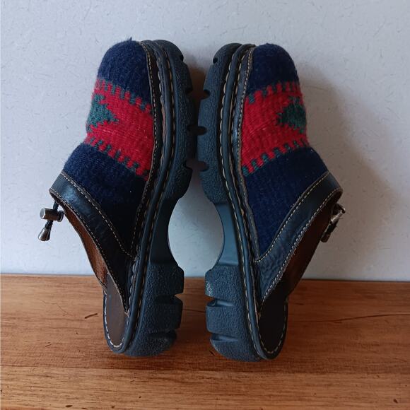 Double H Aztec Wool Leather Clogs - Picture 3 of 14